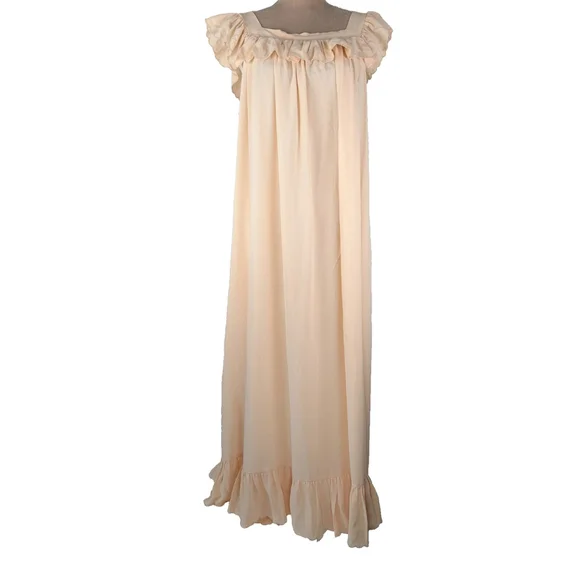 DOEN Sycamore Ruffled Silk Tiered Maxi Dress Size Small Sunlit Coral Peasant - Picture 4 of 13